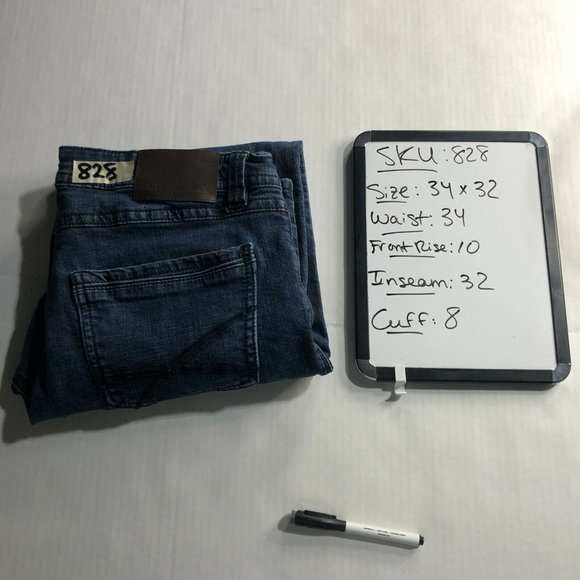 Mens TK Axel Blue Denim Jean Straight Leg Medium Wash Size 34 x 32 - Picture 7 of 7